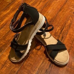 BOBS from Skechers Black and Tan Sandals